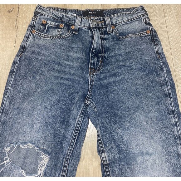 Aeropostale Mom Jeans Womens Size 0 Distressed High Rise 100% Cotton 90s Acid - Picture 4 of 6
